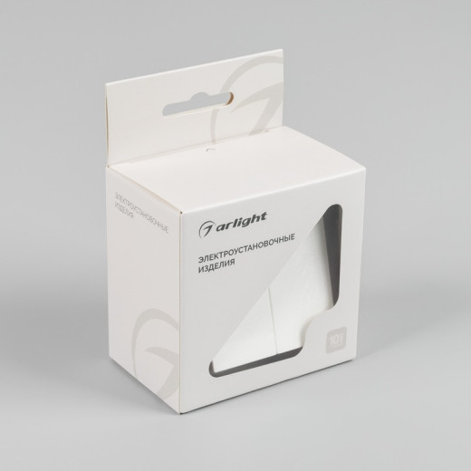 Arlight Механизм выключателя двухклавишный самовозвратный SWT-MKR2-PL-WH-V (250V, 10A) (-)