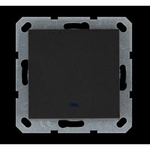 Jasmart G Антрацит Выключатель 1-кл проходной с подсветкой 10A 250V~