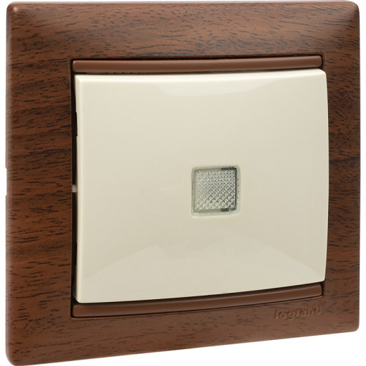 Legrand Valena Крем Выключатель 1-клавишный с подсветкой