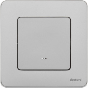 Legrand/Daccord INSPIRIA Алюминий Переключатель одноклавишный с подсветкой/индикацией 10 AX - 250 В