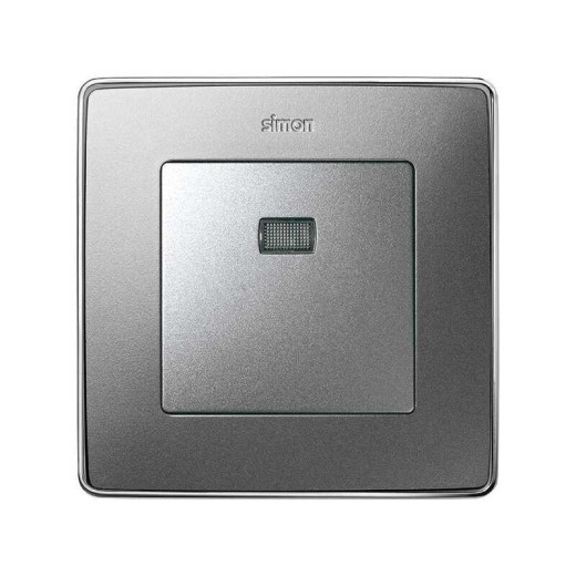 Simon 82 Detail Алюминий Накладка для вставки с пиктограм., для 1-кл.мех.кноп.выкл.и компл.