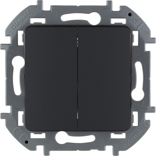 Legrand/Daccord INSPIRIA Антрацит Выключатель двухклавишный 10 AX - 250 В