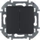 Legrand/Daccord INSPIRIA Антрацит Выключатель двухклавишный 10 AX - 250 В