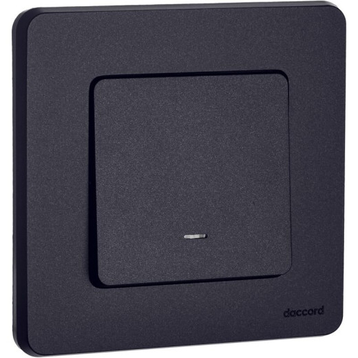 Legrand/Daccord INSPIRIA Антрацит Переключатель одноклавишный с подсветкой/индикацией 10 AX - 250 В