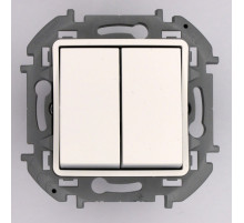 Legrand/Daccord INSPIRIA Белый Переключатель двухклавишный 10 AX - 250 В