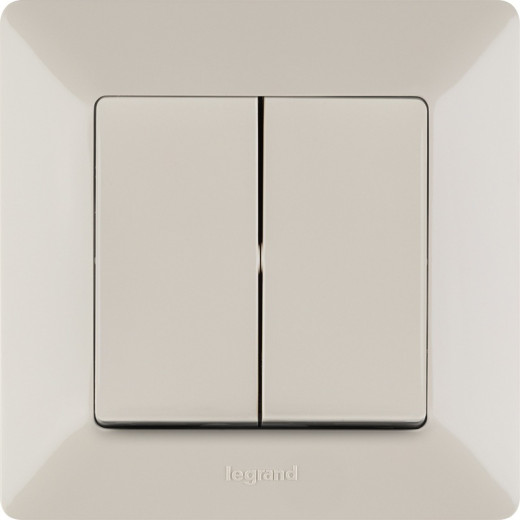 Legrand Valena LIFE DIY Сл.кость Выключатель 2-клавишный 10А 250В