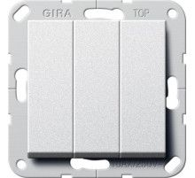Gira S-55 Алюминий Выключатель 3-клавишный (звонок) с винтовыми клеммами