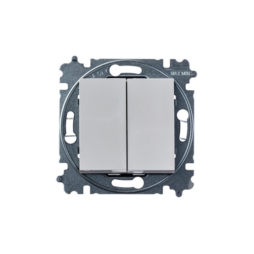 ABB EPJ Levit серый / белый Выключатель 2-клавишный