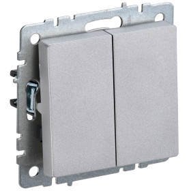 IEK BRITE BASE Алюминий Выключ. 2-кл 10А ВС10-2-0-БрА