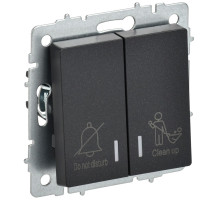 IEK BRITE Выключ. 2-кл. с инд. отел. 10А ВС10-2-9-БрЧ черн.