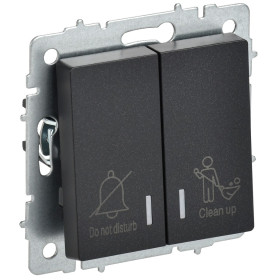 IEK BRITE Выключ. 2-кл. с инд. отел. 10А ВС10-2-9-БрЧ черн.