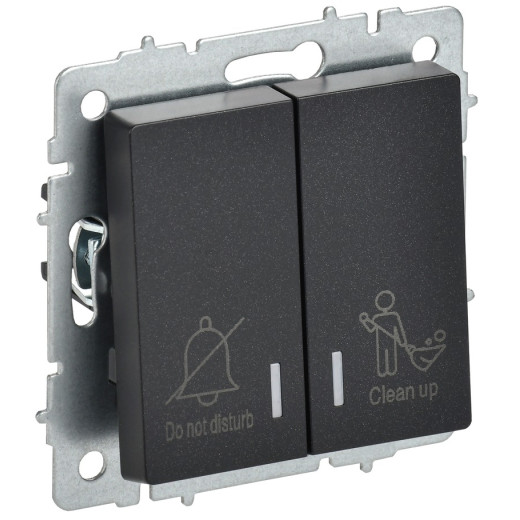 IEK BRITE Выключ. 2-кл. с инд. отел. 10А ВС10-2-9-БрЧ черн.