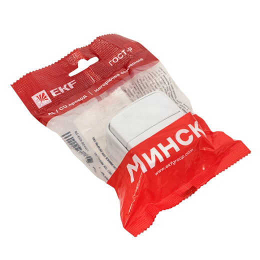 EKF Basic Минск Белый Выключатель 2-кл, 10А, ОП