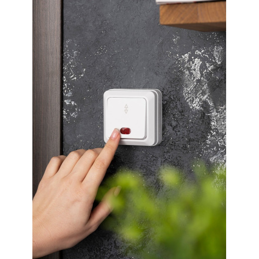 EKF PROxima Рим Выключатель проходной 1-клавишный с индикатором 10А белый