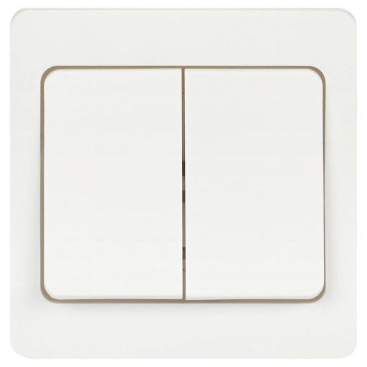 Intro 7-104-01 Выключатель Style двойной, 10А-250В, IP20, СУ, белый