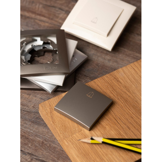 EKF PROxima Валенсия лицевая панель кнопки звонка 10А кашемир