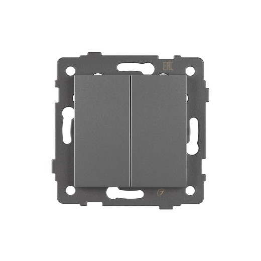 Arlight Механизм выключателя двухклавишный непроходной SWT-MK02-PL-GR-V (250V, 10A) (-)