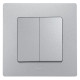 Legrand Etika Алюминий Переключатель 2-клавишный, 10А, Автоматические клеммы