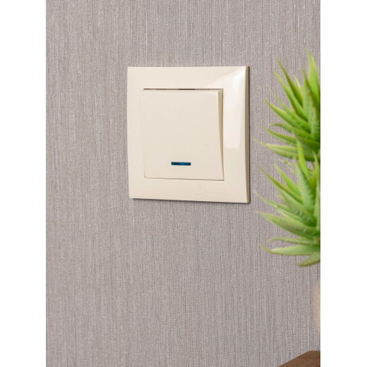 EKF PROxima Валенсия выключатель 1-кл. 10А кремовый с индикатором