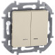 Legrand/Daccord INSPIRIA Слоновая кость Выключатель двухклавишный с подсветкой/индикацией 10 AX - 250 В