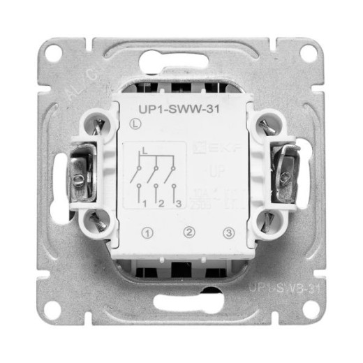 EKF Эпика Механизм выключателя, трёхклавишный, чёрный