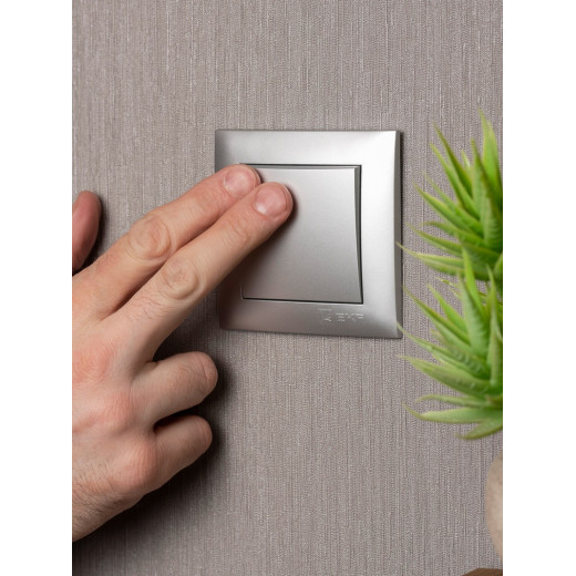 EKF PROxima Валенсия лицевая панель выключателя 1-кл. 10А сталь