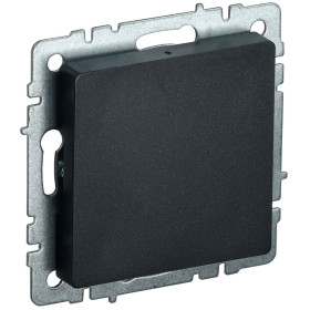 IEK BRITE BASE Черный Заглушка c суппортом МЗ10-БрЧ