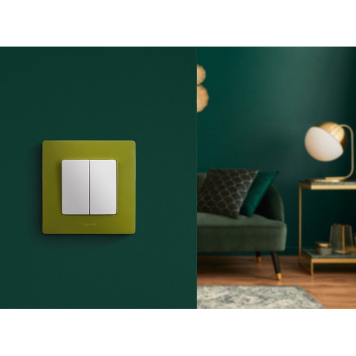 Legrand Etika Белый Выключатель 2-х клавишный, 10А
