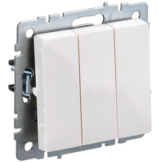 IEK BRITE BASE Белый Выключ. 3-кл 10А ВС10-3-0-БрБ