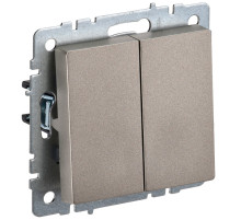 IEK BRITE BASE Шампань Выключатель 2-кл 10А ВС10-2-0-БрШ