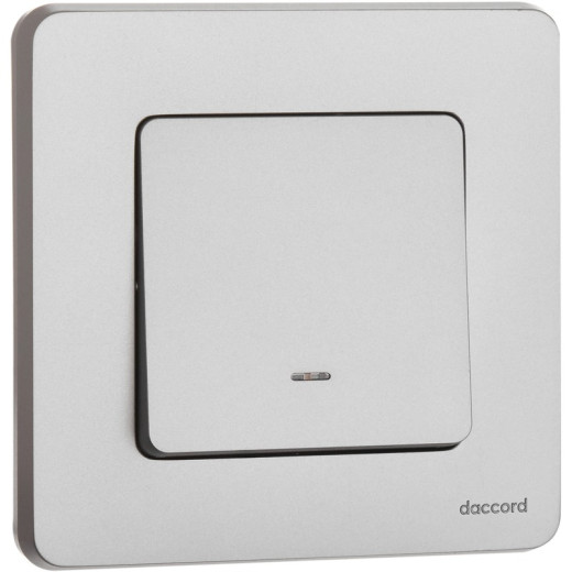 Legrand/Daccord INSPIRIA Алюминий Переключатель одноклавишный с подсветкой/индикацией 10 AX - 250 В