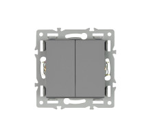 Arlight Механизм выключателя двухклавишный непроходной SWT-MK02-PL-GR (250V, 16A) (-)