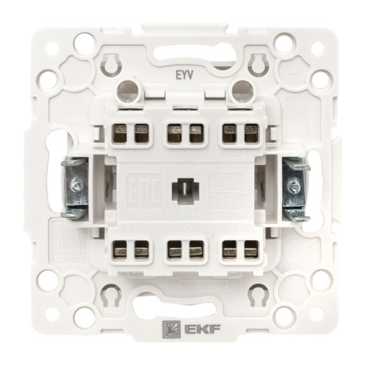 EKF PROxima Стокгольм Белый Выключатель проходной 2-кл, 10А, винт.клеммы