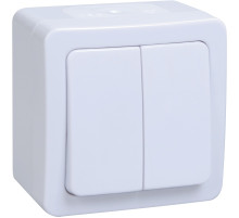 IEK GERMES PLUS ВС20-2-0-ГПБ Выключатель 2кл о/у IP54 (цвет клавиши:белый)