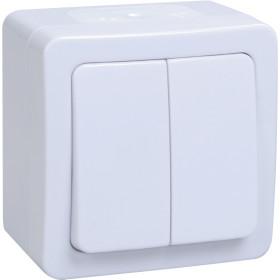 IEK GERMES PLUS ВС20-2-0-ГПБ Выключатель 2кл о/у IP54 (цвет клавиши:белый)