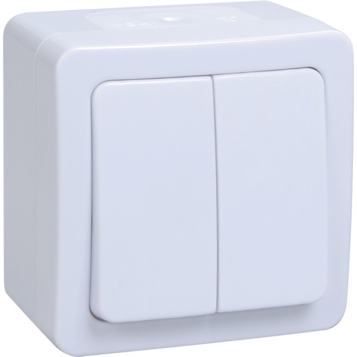 IEK GERMES PLUS ВС20-2-0-ГПБ Выключатель 2кл о/у IP54 (цвет клавиши:белый)
