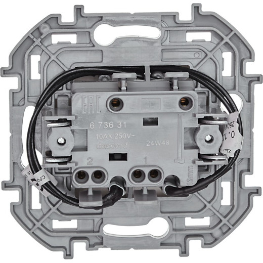 Legrand/Daccord INSPIRIA Слоновая кость Выключатель двухклавишный с подсветкой/индикацией 10 AX - 250 В