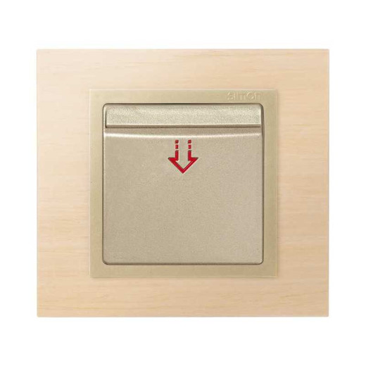 Simon 82 Шампань Накладка на выключатель под карточку, S82,82Нат