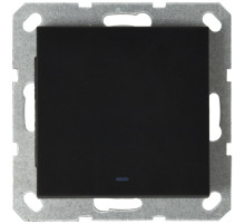 Jasmart G Черный матовый Выключатель 1-кл с подсветкой 10A 250V~