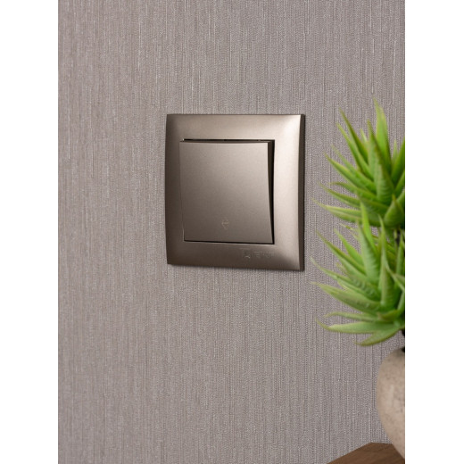 EKF PROxima Валенсия лицевая панель выключателя проходного 1-кл. 10А кашемир