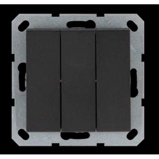 Jasmart G Антрацит Выключатель 3-кл 10A 250V~