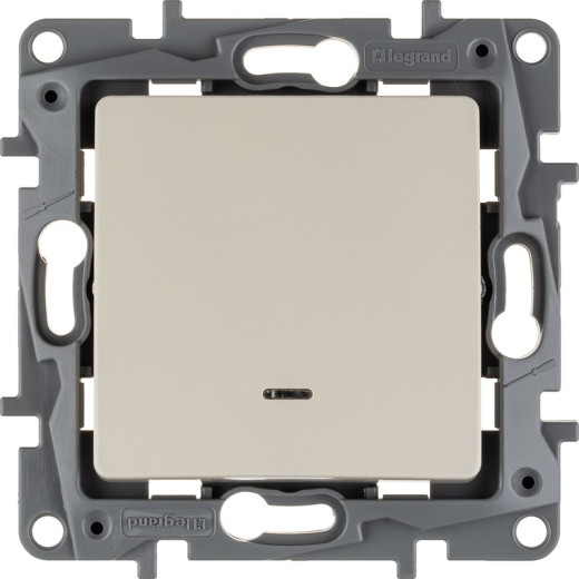 Legrand Etika Слоновая кость Выключатель 1-клавишный с подсветкой, 10А, Винтовые клеммы