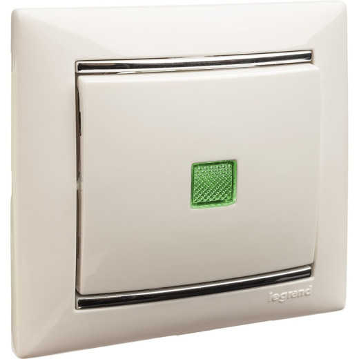 Legrand Valena Бел Выключатель 1-клавишный с подсветкой