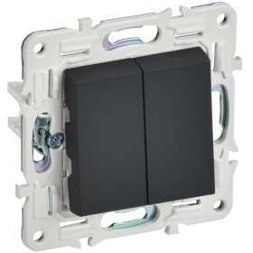 IEK SKANDY Графит Выключатель 2-клавишный перекрестный 10А SK-V06G