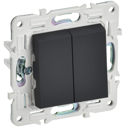 IEK SKANDY Графит Выключатель 2-клавишный перекрестный 10А SK-V06G