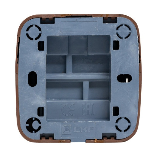 EKF Basic Минск Темное дерево Выключатель 1-кл с индикатором, 10А, ОП