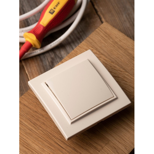 EKF Basic Минск Бежевый Кнопка нажимная, 10А, СП