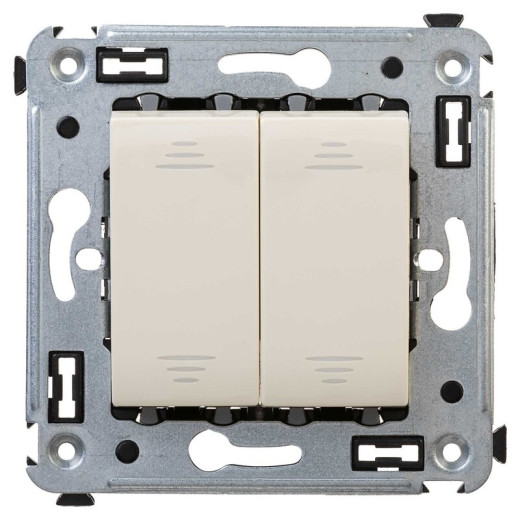 DKC Avanti Выключатель двухклавишный в стену, 