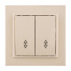 EKF Basic Минск Бежевый Выключатель проходной 2-кл, 10А, СП