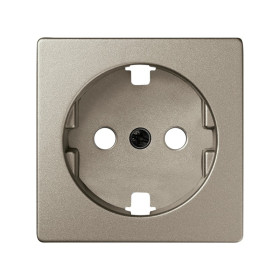 Simon S82 Concept Накладка со шторками для розетки с заземлением Schuko 2Р+Е цвета матовая шампань